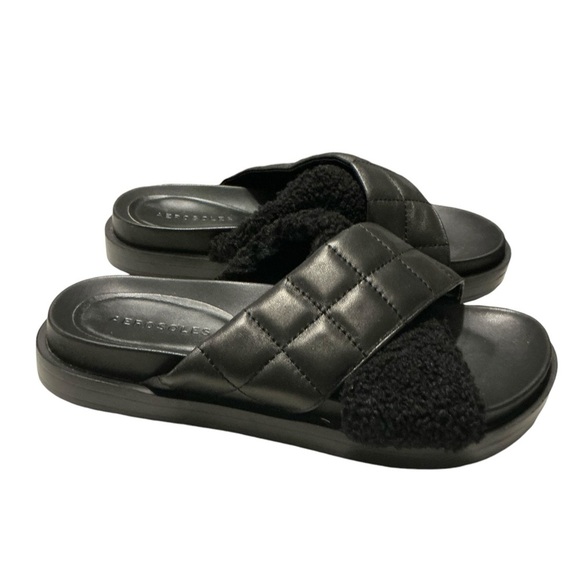 Aerosoles Lina black slip on sandals size‎ 7 - Picture 1 of 7